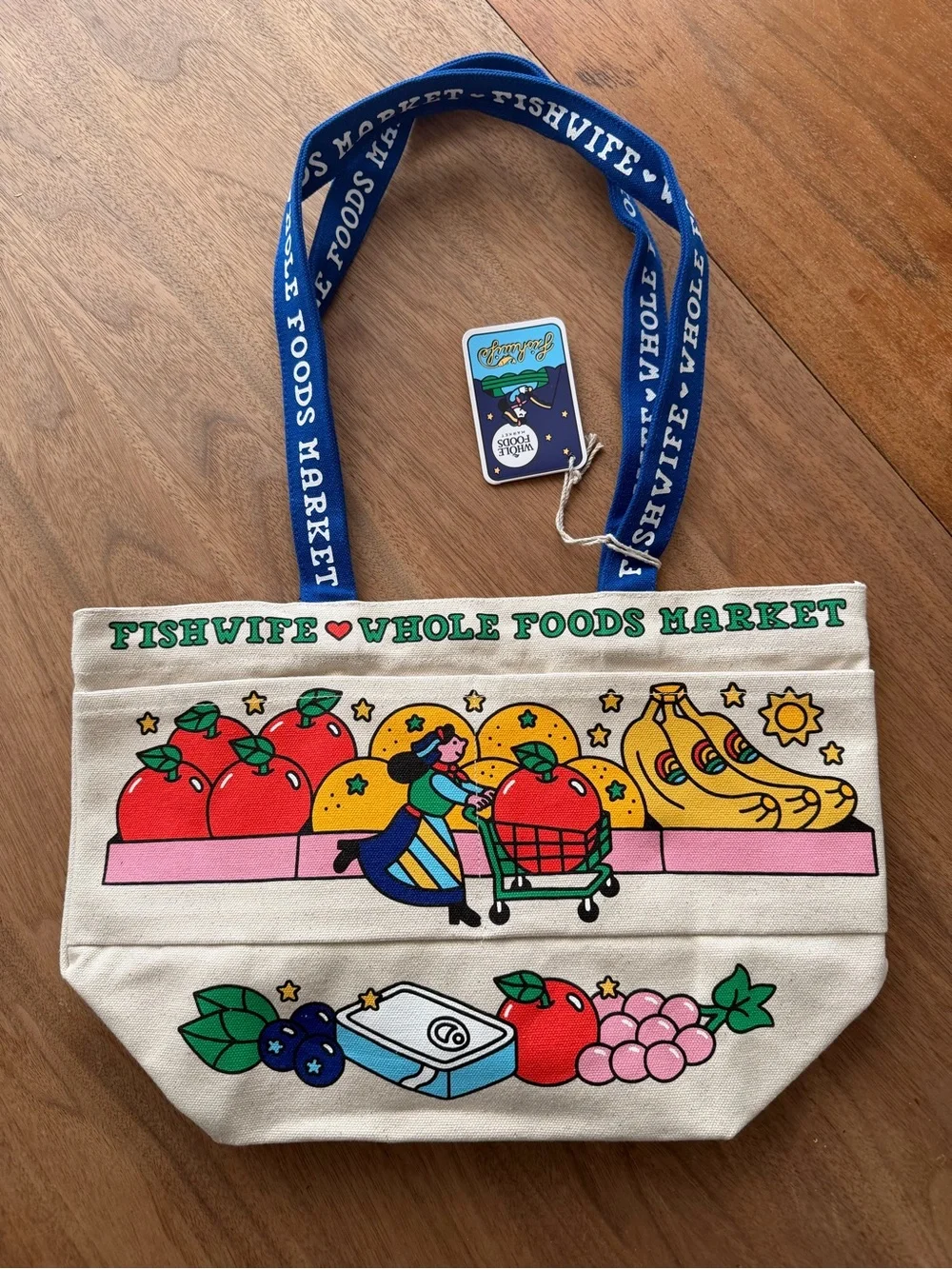 Fishwife x Whole Foods Market Canvas Tote Bag Medium Size